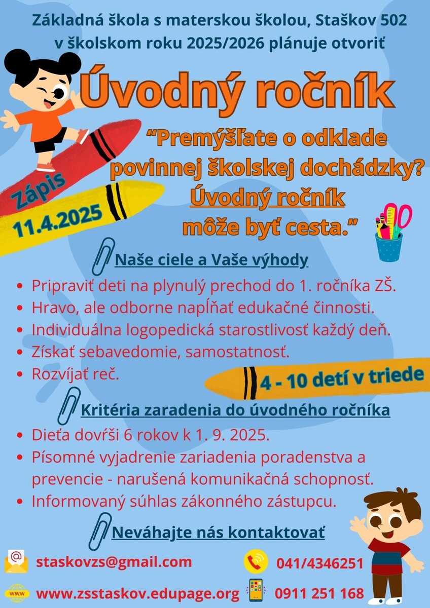 Úvodný ročník 1