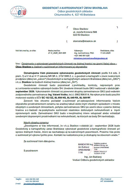 geodetické činnosti